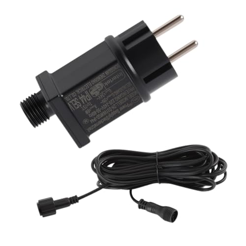Clignoteur pour Guirlande lumineuse 31V 3.6W IP44 avec Câble d’extension 5m, Transformateur guirlande led 31v 6w étanche pour éclairage de Noël, Rideau...