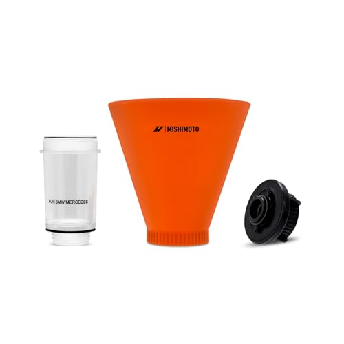 Mishimoto Screw-On Oil Funnel Set, Compatible with BMW & Mercedes, Spill Proof 3-Piece Kit
