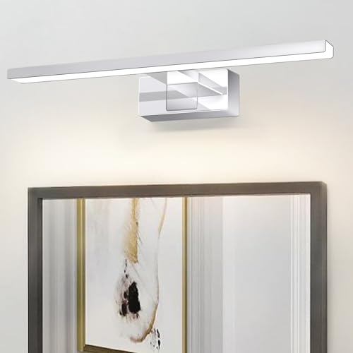 Homefire LED Spiegelleuchte Bad Spiegellampe - 6W Badleuchte Wand 30CM Wandlampe Badezimmer Wasserdicht IP44 Wandleuchte Chrom Modern Neutralweiß 4000K Badlampe Wandmontage für Keller Küche Badschrank