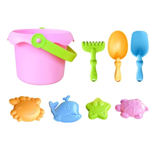 Générique Jouets de Plage pour ,Set De Plage pour Jeux De Sable - Château à Construire Coloré avec Moules, Seau et Pelles pour , Ados, Filles et Garçons