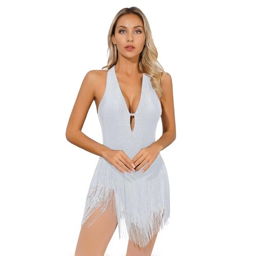 Unitard de danse sexy à col V et dos nu pour vos soirées cabaret