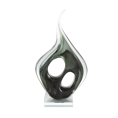 Escultura Decorativa de Vidrio Abstracta Verde 7x4x13 pulgadas miniatura 7