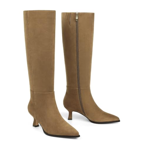 Image of Modatope Knee High Boots for Women Kitten Heel Boots