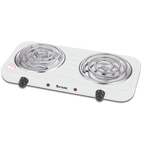 La Mejor Selección de Parrilla Electrica 2 Quemadores los 5 más buscados. 49 Parrilla Electrica Dos Quemadores Doble Seguridad Termostato Estufa | Mayor Distribución De Calor, Temperatura Ajustable, Superficie De Acero | 14x14x2 | 127v | Blanco