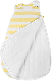 Snoozebag Lemon Stripe 100% Cotton 2.5 Tog Unisex Nursery Side Zip Baby Sleeping Bag (0-6 Months)