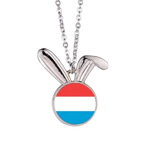 Collier drapeau Luxembourg léger et hypoallergénique pour peau sensible