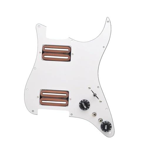 PEWETE Humbucker Electric Guitar Pickguard Pickguard Pickup,ギタースペアパート,エレキギター用プリワイヤードPickguardスクラッチプレートアセンブリST, ホワイトクリア