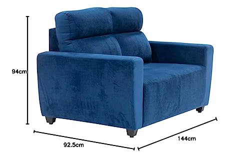 Image of Wakefit Sofa Set | 3 Year Warranty | Sofa 2 Seater, 2 Seater Sofa for Living Room, Wooden Sofa Set, Couch Sofa for Living Room, Sofa for Living Room - Belize(Fabric-Velvet : Blue)