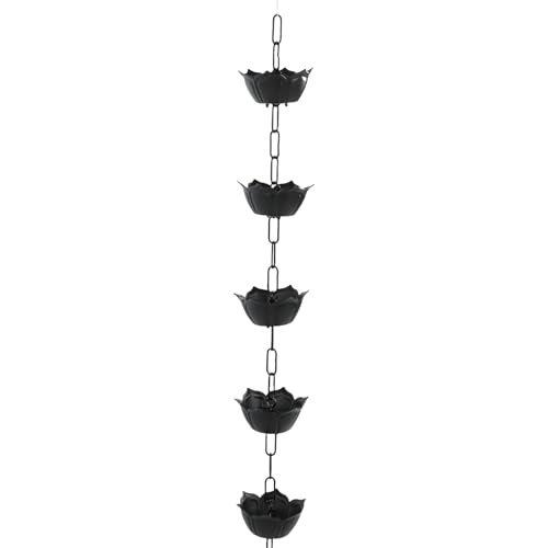 Colector de lluvia Mavaol de aluminio duradero con acabado decorativo negro 3