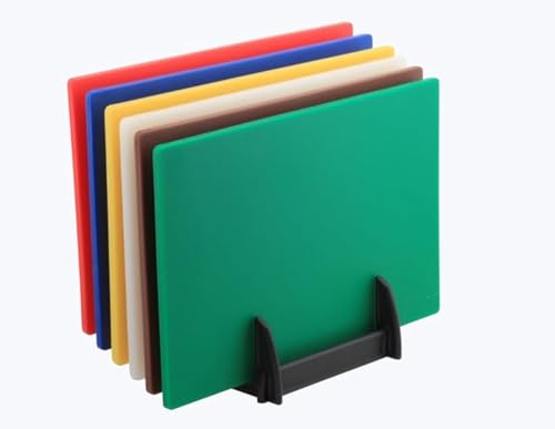 BAKI Lot de 6 planches à découper professionnelles pour cuisine/restaurant, 45 x 30 x 1,1 cm avec code couleur (avec support)