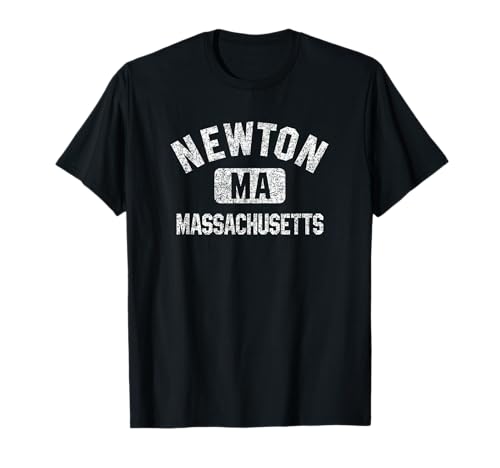 Newton MA Gym Distressed White Print T-Shirt