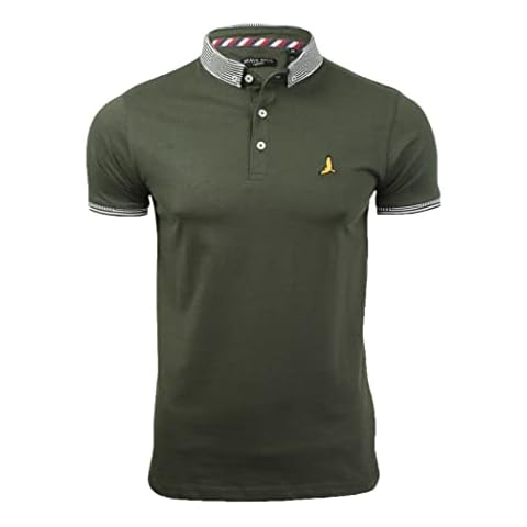 BRAVE SOUL Mens Khaki Glover Polo T-Shirt Cover