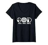 donna dio È buono tutto il tempo - grande testo in grassetto maglietta con collo a v