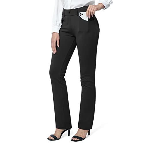 M MOTEEPI Yoga Dress Pants for Women 31''/29''/33'' High Waisted Pull on Work Pants Business Slacks