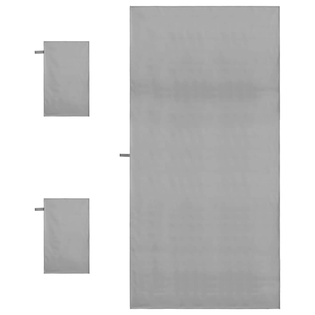 Juego de 3 toallas deportivas de poliéster y poliamida, secado rápido, suave, absorbente, ligera, ideal como toalla de baño, toalla de ducha, toalla de invitados y toalla de playa para sauna