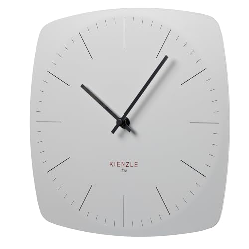 Kienzle DCF Funkwanduhr Modern Rahmenlos - Automatische Zeiteinstellung, Geräuschloses Uhrwerk, Wanduhr für Wohnzimmer & Büro, Weiß, 246 x 246 mm