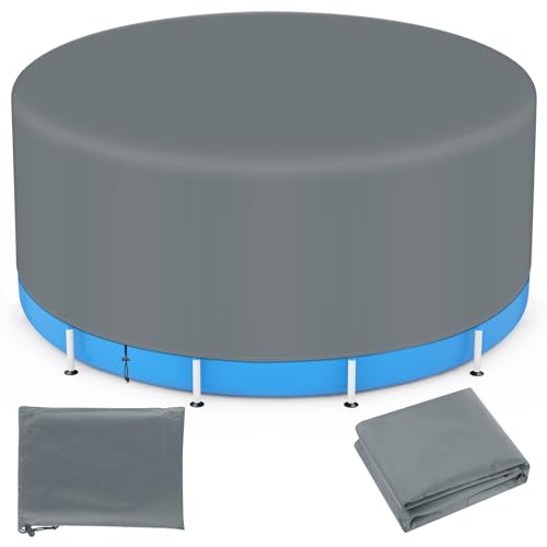 Copertura per piscina, copertura invernale 420D per piscine fuori terra, 215×70 cm Copertura per piscina con protezione UV, cordoncino e picchetti per garantire stabilità e facilità di installazione
