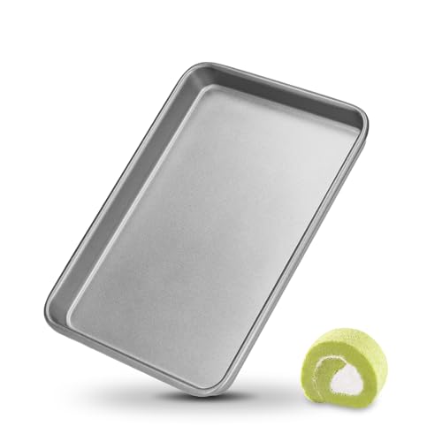 Hapivida Bandeja para Hornear, Bandeja Rectangular de Acero Inoxidable Antiadherente con Calentamiento Uniforme, 3 Tamaños, Herramientas de Cocina para Hornear Galletas y Vegetales Asados