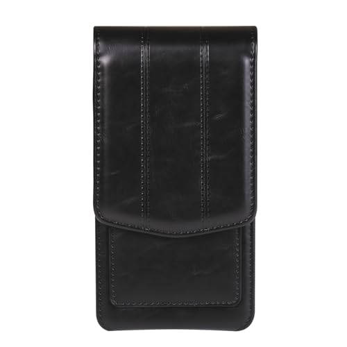 Funda Movil Cinturón Vertical, Funda para Teléfono Móvil Piel Compatible para iPhone 16 Pro 15 14 13 12 11 SE Samsung Galaxy S24 A14 S23 S10 - Negro