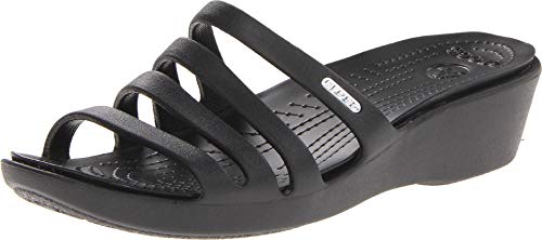 Crocs Women's 14706 Rhonda Wedge Pump,Black/Black,7 M US