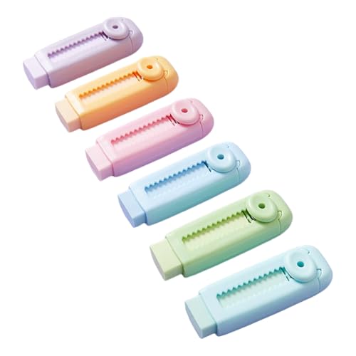 Borradores retráctiles para – 6 piezas Borrador de arte con funda – Suministro ergonómico para estudiantes, control de precisión para bocetos de arte de dibujo, para escuela y lugar de trabajo