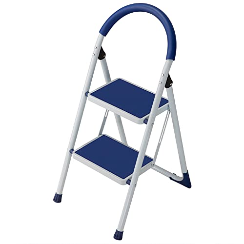 Bakaji Scala Scaletta Pieghevole Salvaspazio con Gradini Antiscivolo e Maniglione di Sicurezza...