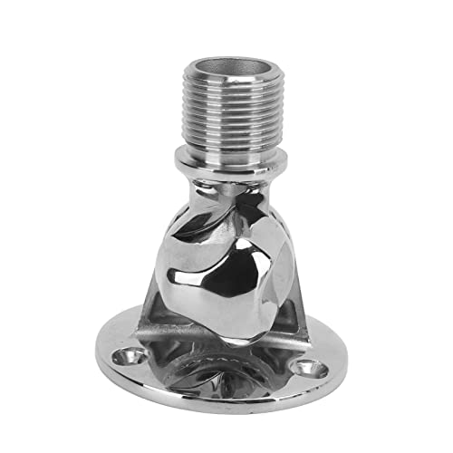 KIMISS Soportes de Antena VHF Marina, Soporte de Antena Marina de 25 Mm/1,0 Pulgadas, Procesamiento de Pulido de Acero Inoxidable 316 Roscado, Soporte de Ajustable de 180 °, de Base Ajustable para