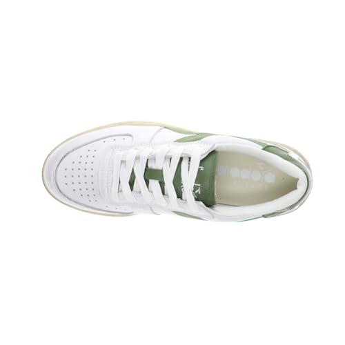 Diadora Mens Mi Basket Low Used Lace Up Sneakers Shoes Casual - Green, White - Size 11.5 M4