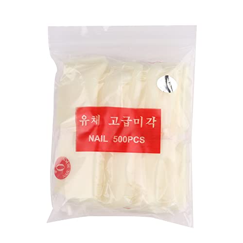 KnowU Nägel zum Aufkleben für Nail Art, 500 PCS Fake Nails für Nageltraining, Coffin Künstliche Nägel for KnowU Falsche Hand, Nägel Tips ABS Kunststoff, Natural Cover