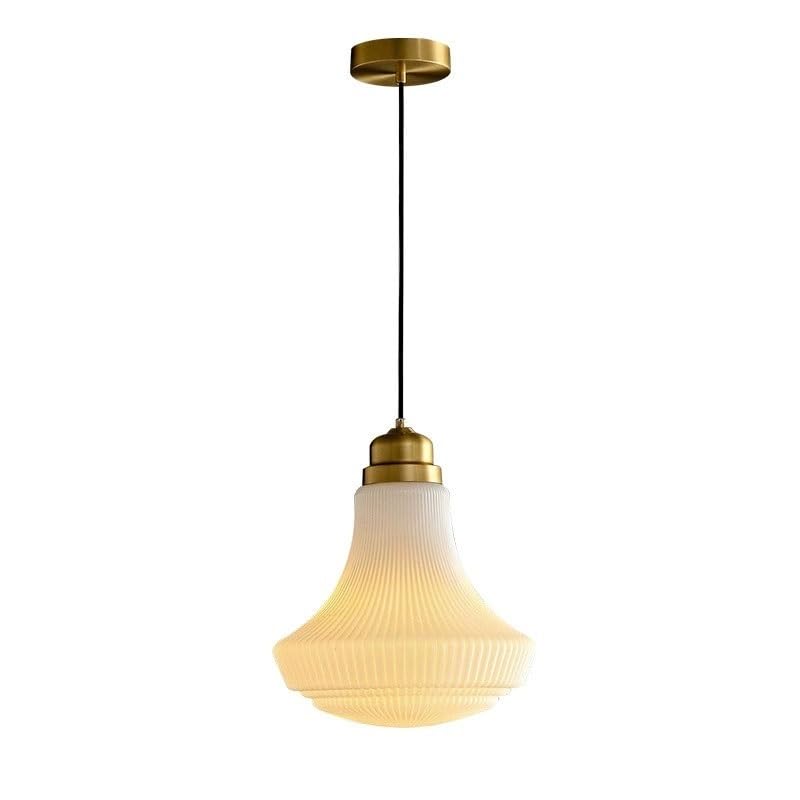 Suspension style classique français en verre jade blanc au design rétro intemporel