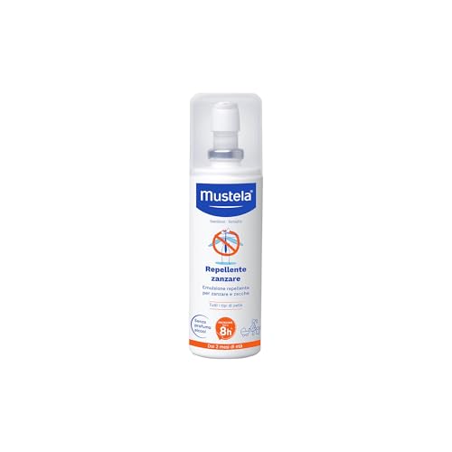 Mustela Repellente Zanzare, Viso e Corpo, Neonati dai 2 Mesi, Bambini, Tutta la Famiglia, anche in Gravidanza - Respinge Zanzare e Zanzare Tigre fino a 8 Ore, Zecche fino a 7 Ore (100ml)