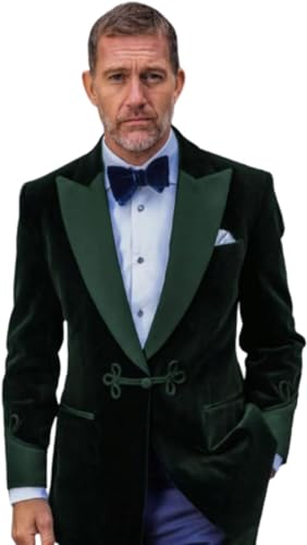 Men's Velvet Smoking Jackets One Button Christmas Party Wear Smoking Jackets Coat