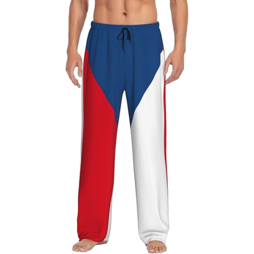 Flag of the Czech Republic print Pajama Pants Ultra Lightweight Pjs Bottoms Sleepwear Pants with Pocket Drawstring