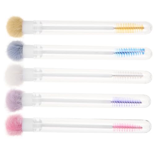 FRCOLOR Compact Eyelash Brush Tube 5pcs Set for Girls Eyelash Applicator Portable Stylish