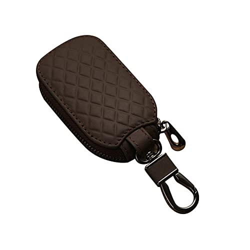 Estuches de Llaves Cuero,MoreChioce Funda para Llave de Coche Caja Dominante con Llavero de la Cremallera Bolsa para Hombres y Mujeres,9 cm x 5,5 cm,Marrón oscuro Cover