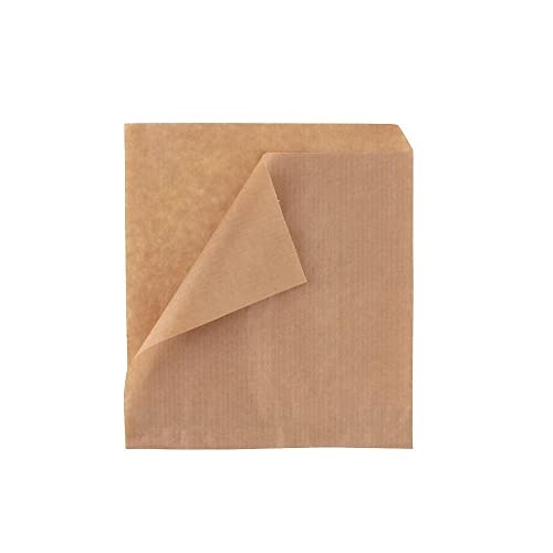 Sac papier snack BIOZOYG I Papier burger résistant à la graisse I Sac kebab biodégradable I Sac snack compostable I Papier anti-adhésif non-blanchi I Papier burger 16x16cm I 1000 pièces, marron