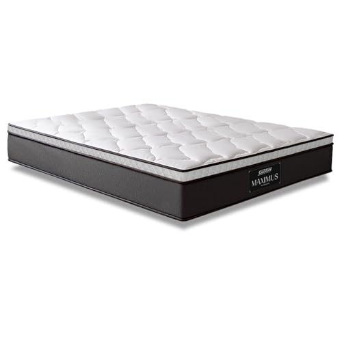 Colchão Casal Molas Ensacadas Pillow Top Maximus 138x188x28cm Cinza/Branco Gazin - Suporta até 120Kg por Pessoa