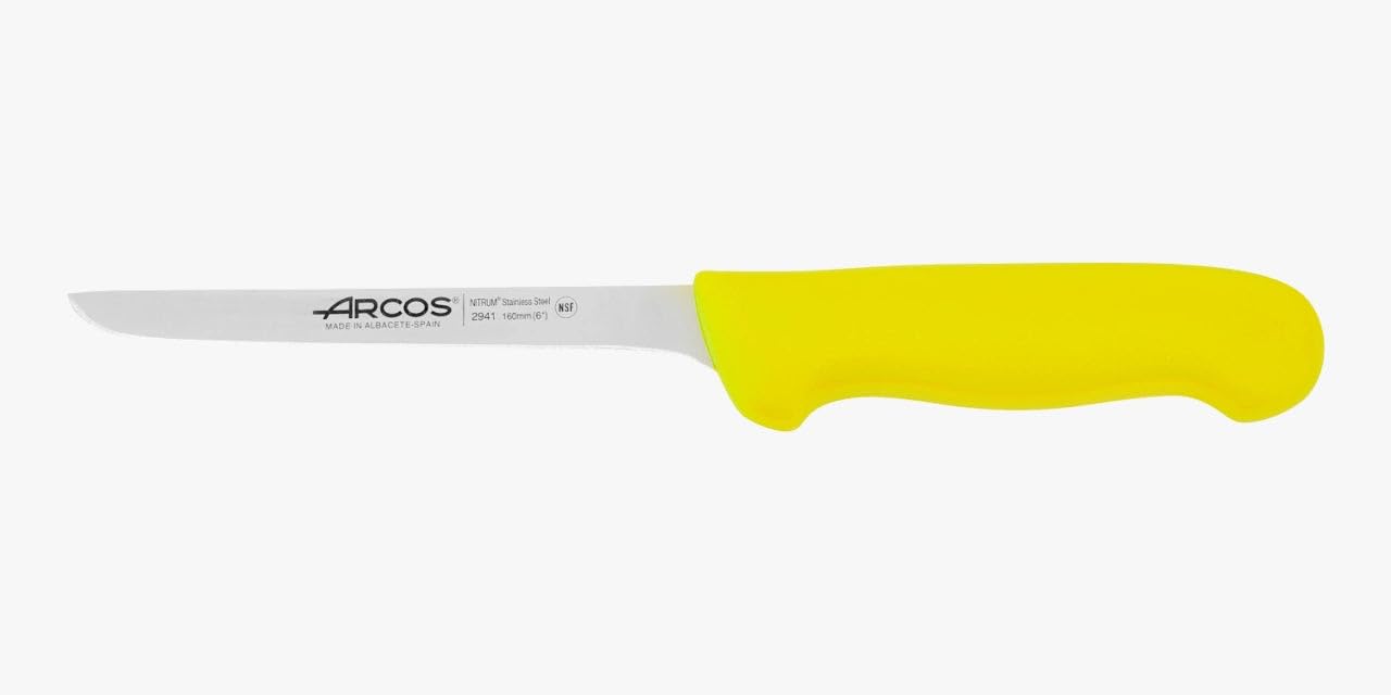 Arcos Serie 2900 Cuchillo Deshuesador 160 mm Hoja Acero Inoxidable NITRUM Mango Polipropileno Amarillo