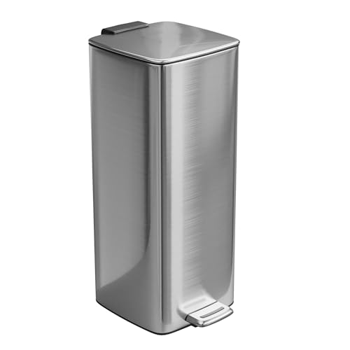 Amig - Poubelle à pédale 30 litres Mod. Artvin - Finition chromée - Ouverture hygiénique sans...