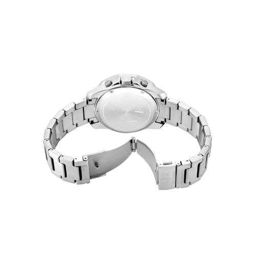 Image of Armani Exchange Silver Tone Watch for Men, Quartz Chronograph Movement and 44mm Case Size with Stainless Steel Strap