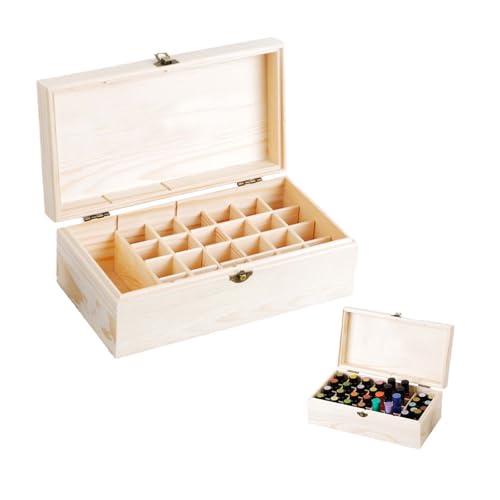 ZHYUAN 32 compartiment Conteneur d'huiles essentielles en bois, Boîte de rangement pour huiles...