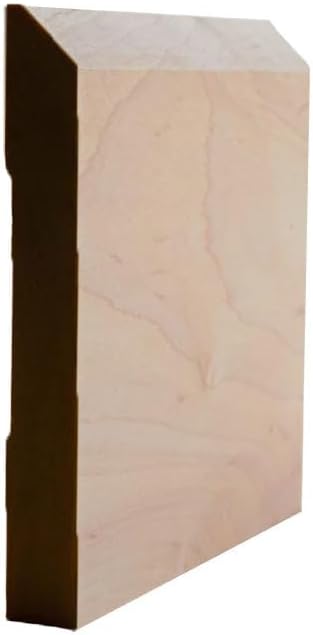 EWBB15 Beveled 5-1/4 Tall Baseboard Moulding, 11/16 x 5-1/4, Maple, 94