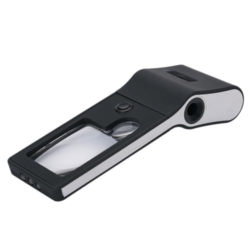 Bloepum Jeweller Magnifying Glass with Light 55x 10x 3X Handheld Magnifying Glass with LED/UV Light for Tight Work, Jewellery