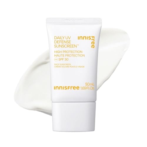 INNISFREE Daily UV Defense Sunscreen SPF 30 Lightweight Soothing Korean Sun Cream Protection for a Dewy Glow and Radiant skin 50ml