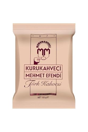 KURUKAHVECI MEHMET EFENDI Turkish Coffee, Arabica Beans, Roasted Ground,Rich Aroma, Fresh, Medium to Heavy-bodied, Original Taste Since 1871 (3.52 OZ / 100 Gr)