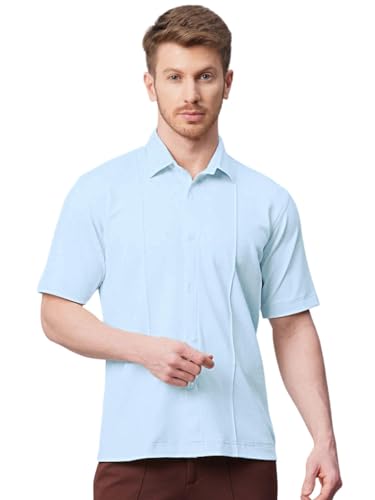 Image of GRECIILOOKS Men's Cotton Lycra Blend Casual Stylish Regular Fit Formal Shirt