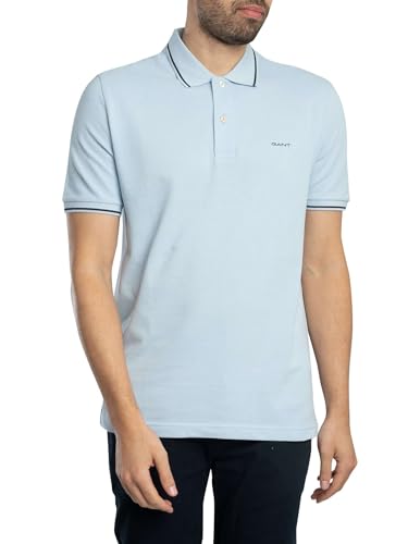 Gant Herren Tipping Pique Polohemd, Fresh Blue, 3XL EU