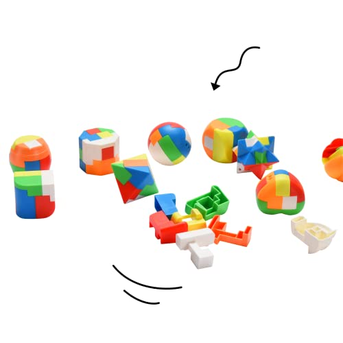Neliblu 10Pcs 3D Brain Teaser Puzzles For Kids Teens And Adults,Mind Game Puzzle Set, 3D Plastic Unlock Interlock Toy, Desk Toys For Office For Adults,Suitable For Iq,Logic Test, Fidgeting And Pastime #TOP4