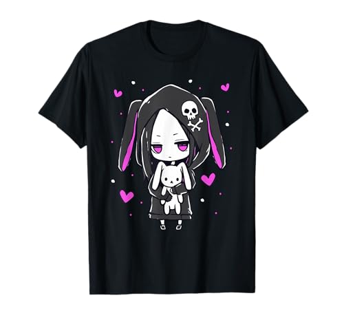 Photo de Kawaii Goth Bunny Anime Pastel Emo Creepy Cute Girl T-Shirt