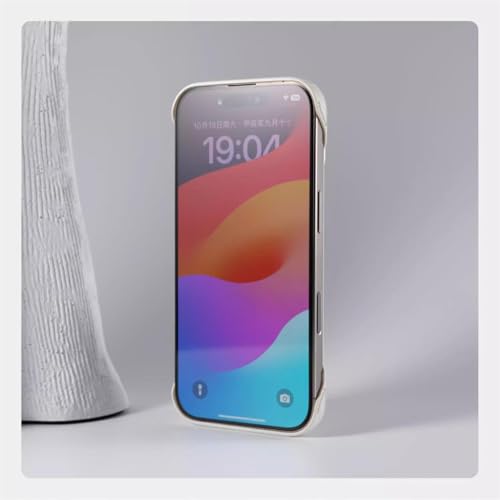 Coque rigide litchi sans cadre pour iPhone 14 cyan ultra fine